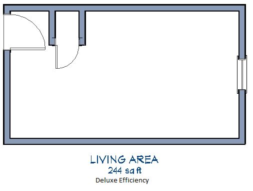 Floor plan for studio, 1 bath, 248 sqft